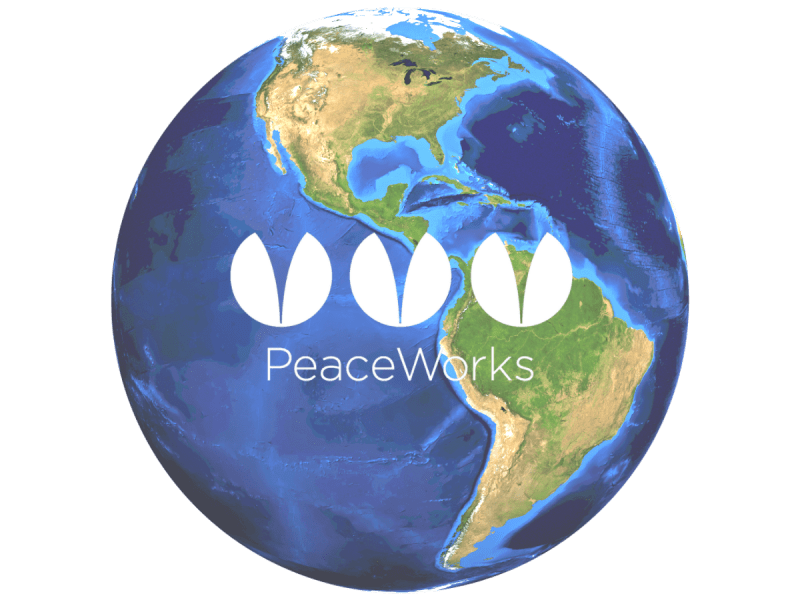 Peaceworks logo on the World